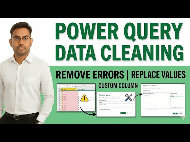 Power Query Remove Errors, Replace Values & Custom Column Tutorial | Data Cleaning Step-by-Step