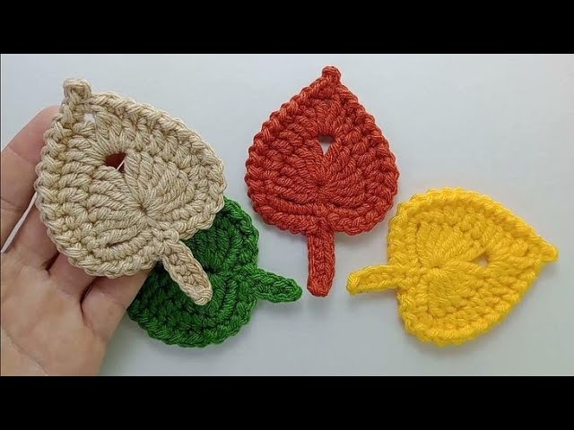 🧶 Easy Crochet Leaf Pattern Tutorial | DIY Colorful Leaf Motif ll