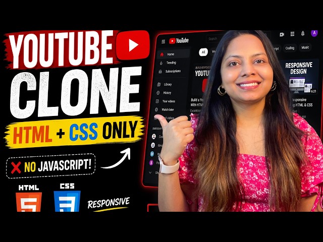 Build a YouTube Clone Using HTML & CSS Only 🔥