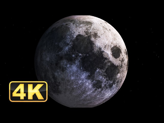 4K Moon Screensaver | 1 Hour Relaxing Video for Meditation. Relaxing music. Awesome Space video