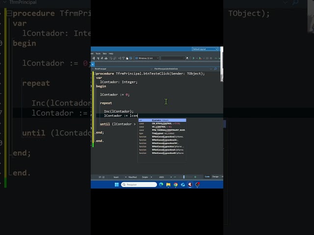 REPEAT UNTIL no Delphi na Prática (Parte 1) 🚀 #windows #delphi #cursodelphi #delphiparainiciantes