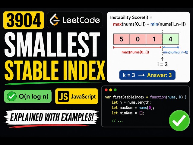 3904Smallest Stable Index II | LeetCode Daily Challenge | JavaScript Solution | O(n)