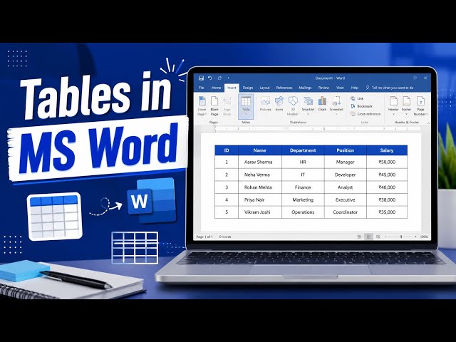 Class 4 | easy |Beginner’s Guide | Tables -MS word Basics  #dewdroplet #education 