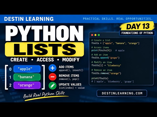 Python List Fundamentals - Day 13 of Python Tutorial
