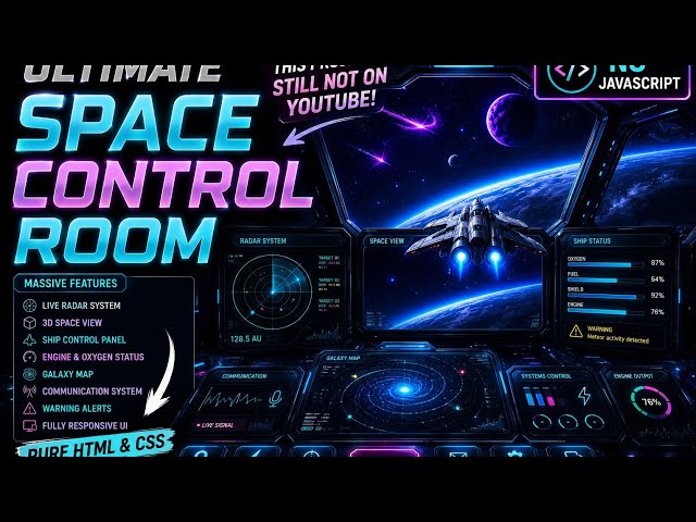 I Built a Futuristic Space Control Room Using Only HTML & CSS | No (JavaScript).😯