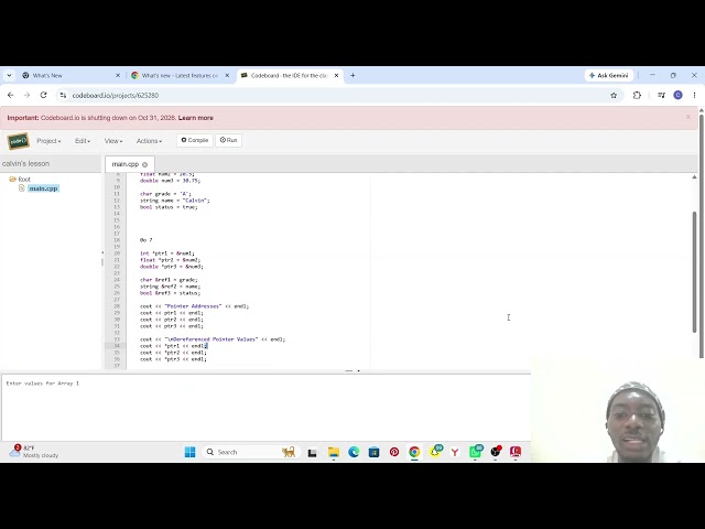CIIS 152 Midsem Practical - Task 5 (Pointers and References)