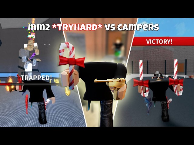 BEATING CAMPERS AS A MM2 *TRYHARD* (Murder Mystery 2)