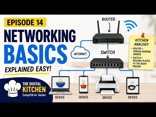 CompTIA A+ Networking Basics Explained EASY | Router, Switch, IP, DNS & DHCP