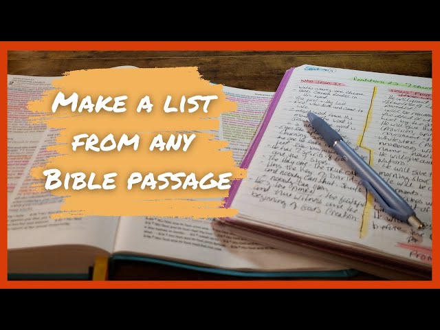 Easy Bible Notes: Making Lists (Bible Journaling Study)