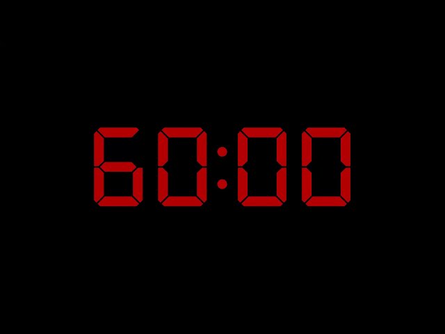 1 Hour (60 Minute) Ticking Countdown Timer With Alarm. Digital LED Style.