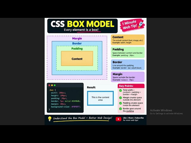 CSS Box Model Explained in Bangla (Content, Padding, Border, Margin) | Easy Web Design Tutorial