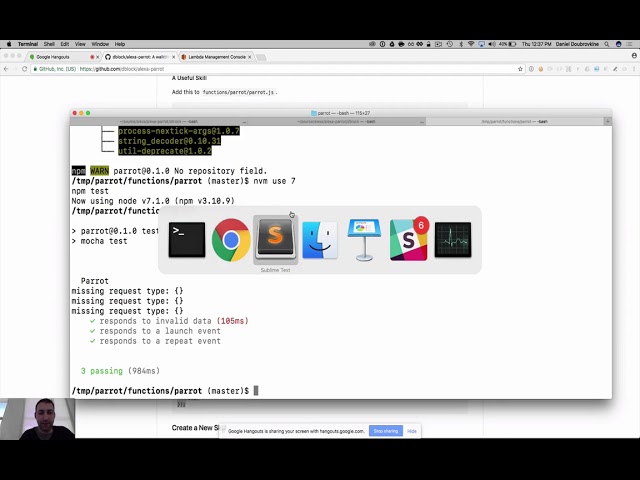 Live Coding of a Simple Amazon Echo Alexa Node js Skill