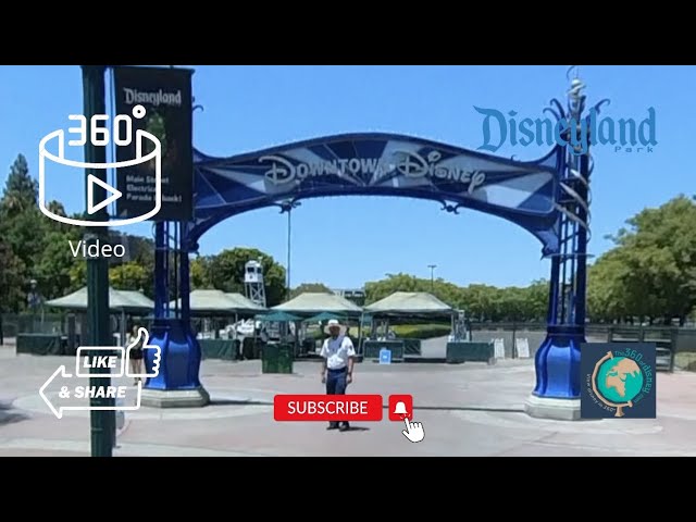 #4k VR 360° Walk Through Video #disneyland Downtown #disney
