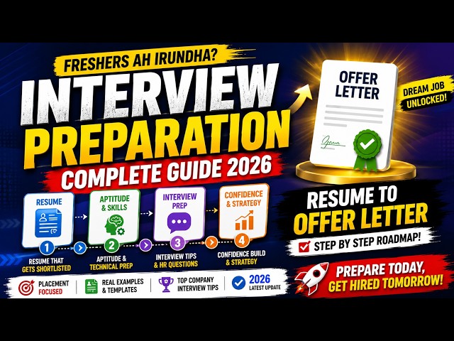 🔥 Interview Preparation for Freshers | Resume to Offer Letter Complete Guide | Placement Tips Tamil