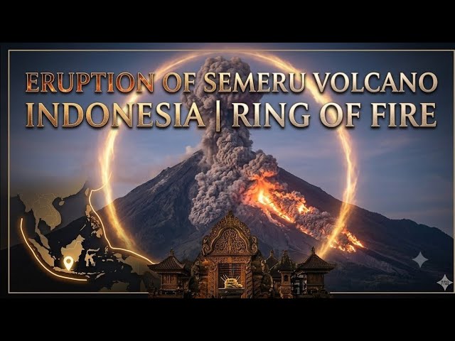 Eruption Of  Semeru Volcano, Java Island, Indonesia, Ring Of Fire