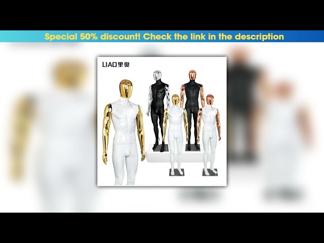 Slide store display fashion electroplate male mannequin de couture whole body Clothes dummy Plastic
