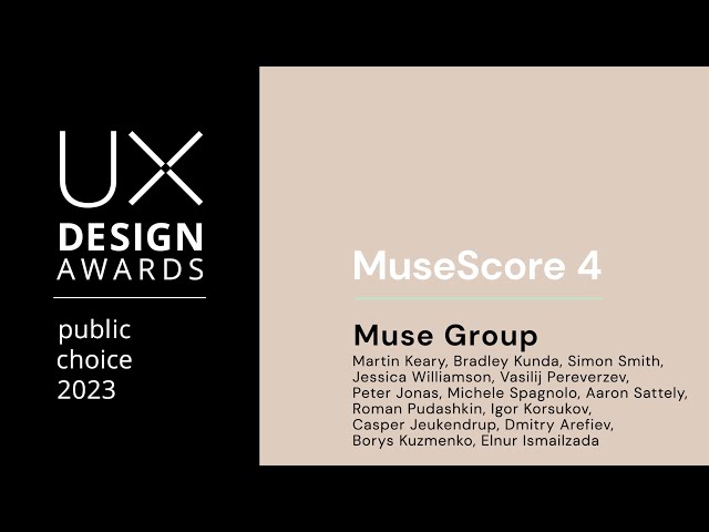 Meet the winners: UX Design Award | Public Choice 2023: “MuseScore 4” by Muse group