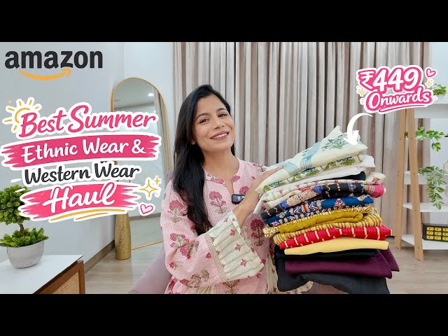 Summer Kurta Sets, Night Suit, Palazzo, T-shirt, Skirt Haul l Ethnic & Western Wear | Amazon Haul