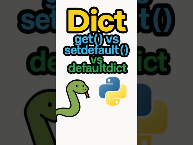 Python Dict Defaults: get() vs setdefault() vs defaultdict #shorts #python #programmingtricks