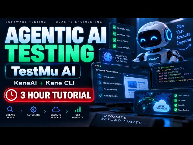 Agentic AI for Software Testing – Complete 3 Hour TestMu AI Tutorial | KaneAI, CLI & AI Agents