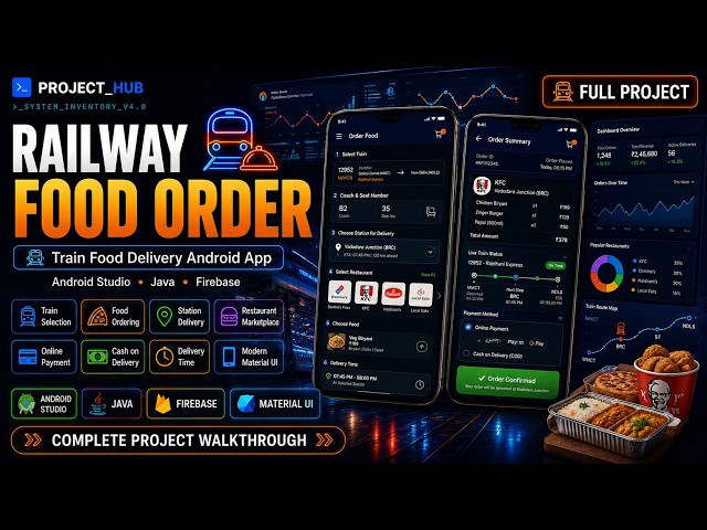 Railway Food Order App 🚆🍕 | Android Studio Project | Order Food on Train | Project Hub