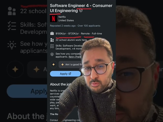 What does it take to apply for a $720k Frontend Developer job at Netflix