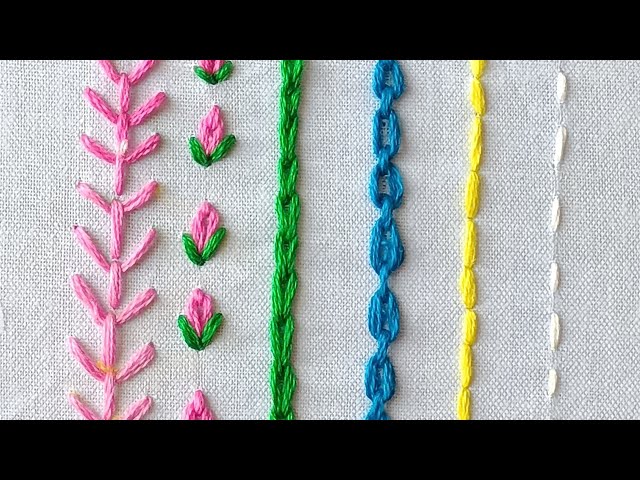 Most popular six embroidery stitch tutorial,six type stitch tutorial,embroidery, allover embroidery