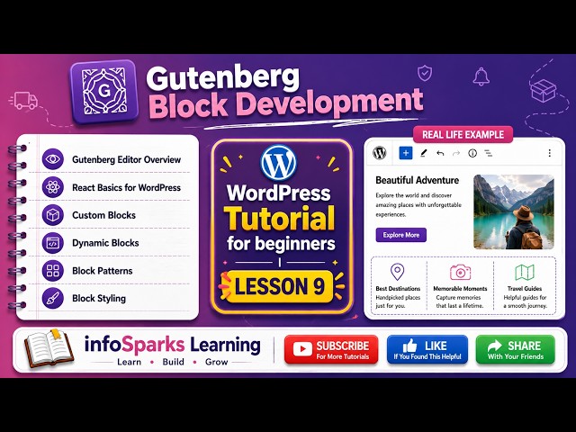 WordPress Gutenberg Block Development Tutorial in Hindi | infoSparks