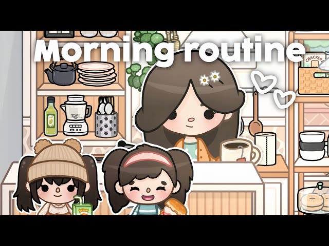 single mom with twins fall aesthetic morning routine 🤍 *WITH VOICE* II Toca boca roleplay