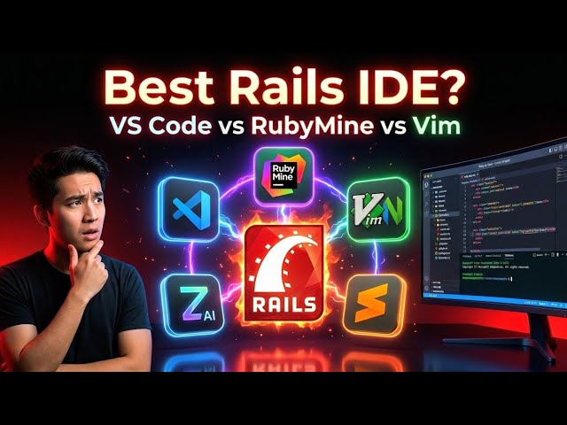 Best Ruby on Rails IDE in 2026 | VS Code vs RubyMine vs Vim vs Zed vs Sublime #viral #fyp #trending 