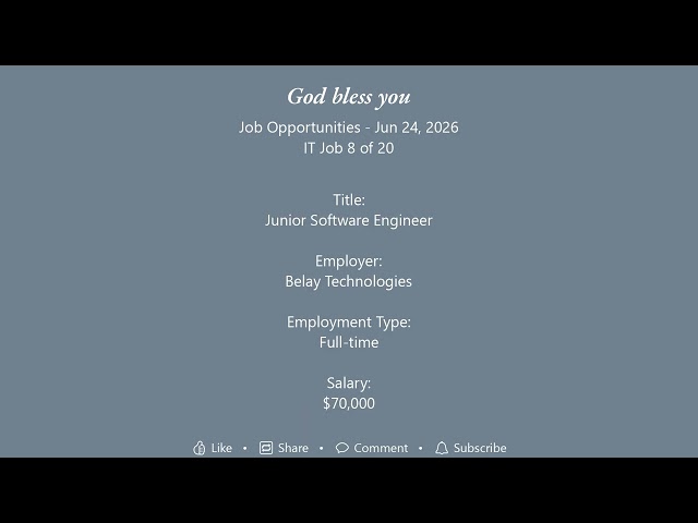 Daily IT Jobs Opportunities 2026-06-24