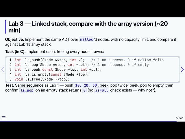 6.11 Stacks: Lab Exercises — Data Structures in C