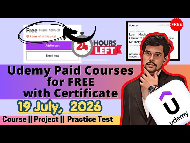 🎉 15+ Udemy Paid Courses FREE | 100% OFF Coupon Codes 2026 | Limited Time Only ⏰