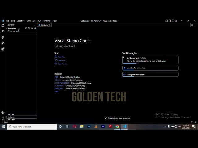 How to Create a folder and a file using Vs Code (PC user's) #html #webdevelopment #tech #webdesigner