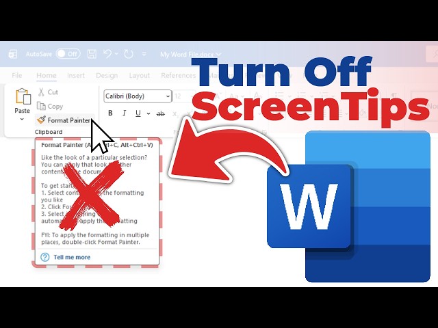 How to Turn Off Screen Tips in Word