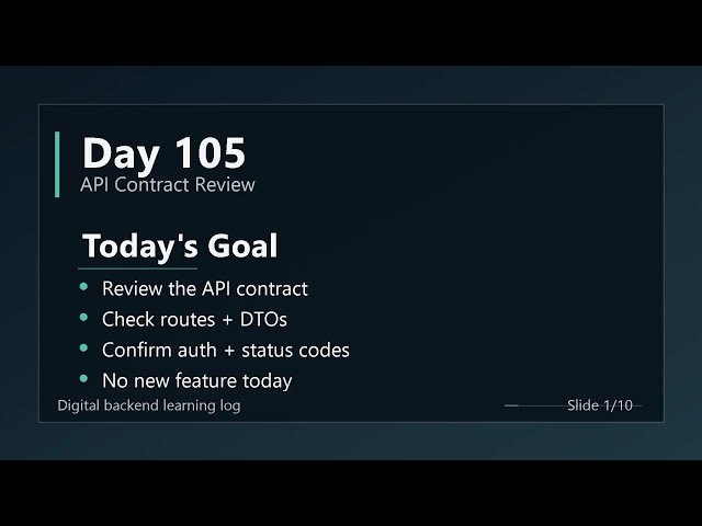 Day 105 - Review ASP.NET Core API Contracts and Status Codes