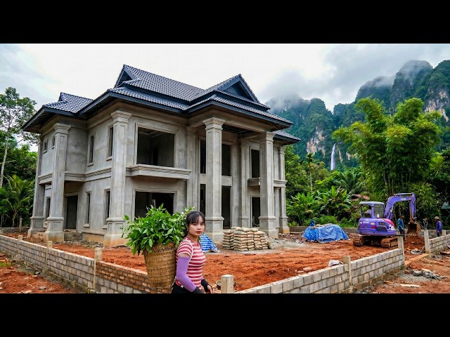 Building a Roof for a Young Girl’s Dream Villa After Years of Living in the Forest