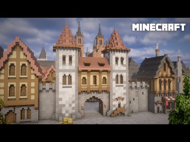 Minecraft: How to Build a Medieval Town Gate | Gatehouse Tutorial