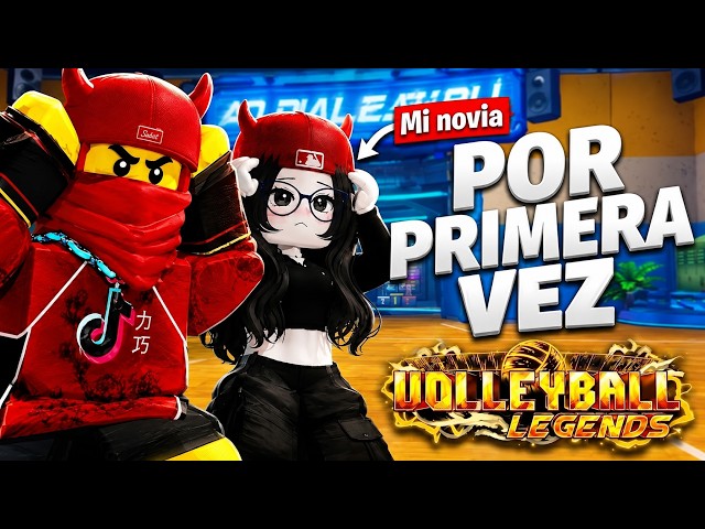 MY GIRLFRIEND tries VOLLEYBALL LEGENDS on ROBLOX for the FIRST TIME!