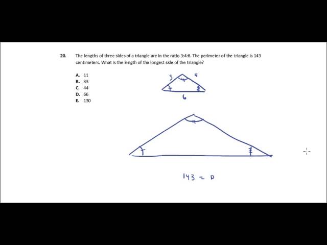 ACT Math Practice, Question 20: Similar Triangles and Ratios