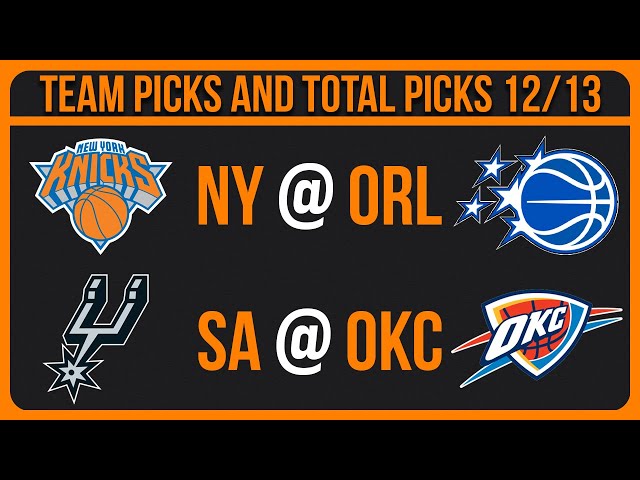 NBA Picks Today 12/13/25 NBA Picks and Predictions NBA Bets Today
