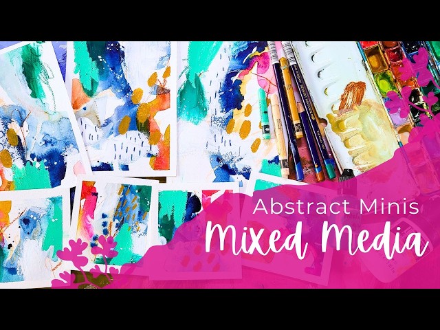 Abstract Mini Paintings in Mixed Media - Playful Exercise to become Inspired
