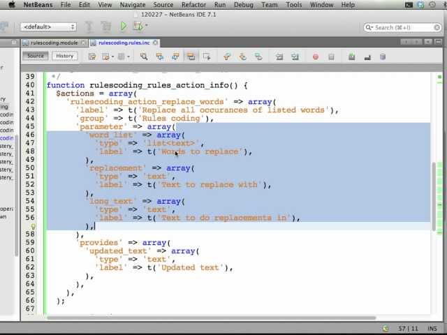 Rules Mastery 59 -- Actions that provides variables (solution)