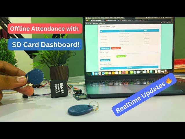Smart Offline RFID Attendance with ESP32 & EM-18 | SD Card, WiFi Dashboard & Buzzer Tutorial 🚀