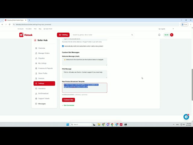 Sell Digital Products on Telegram AND Your Website | Hstock.ai Full Setup Tutorial