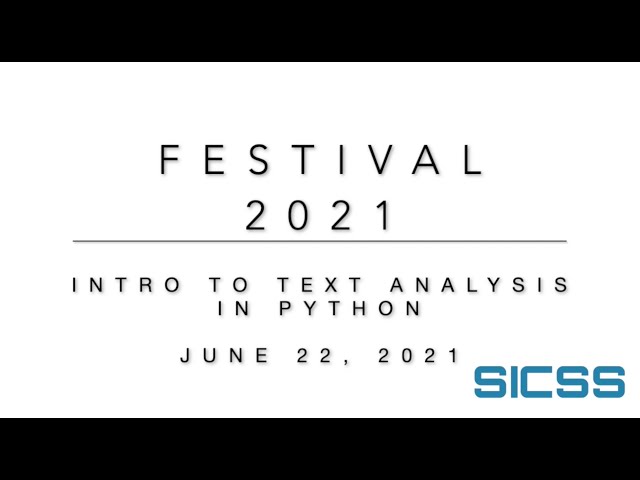 Introduction to text analysis in python