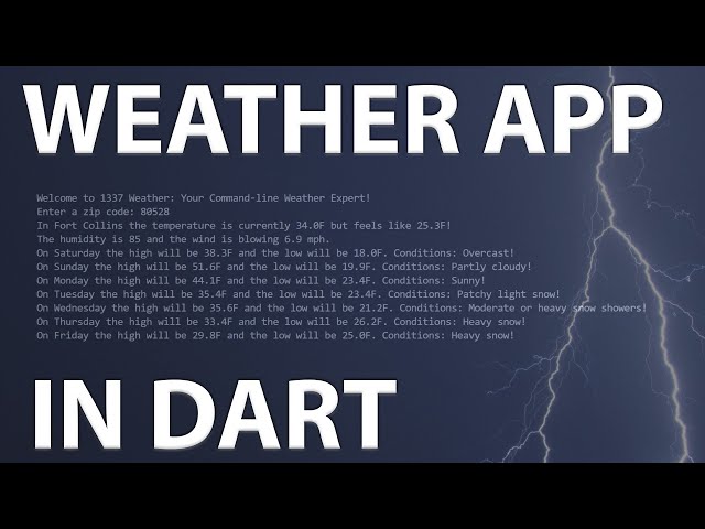 Building a Weather App in Dart || Learn to Use an API || Flutter / Dart Tutorial