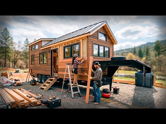 COUPLE TRANSFORMS a Trailer Into a LUXURY MOBILE HOME | Start to Finish by @buildersblueprint
