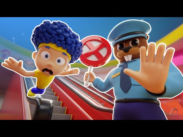 Elevator and Escalator Safety with DB Heroes | D Billions Kids Songs