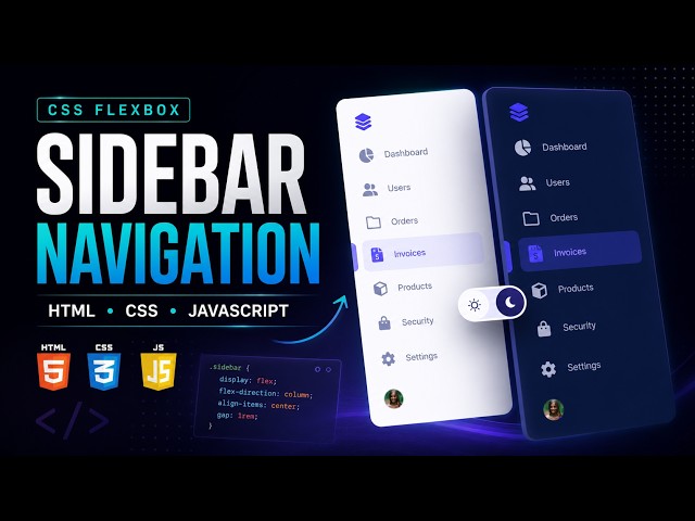CSS Grid Sidebar Tutorial: Build a Dashboard in 15 Min | HTML CSS Project